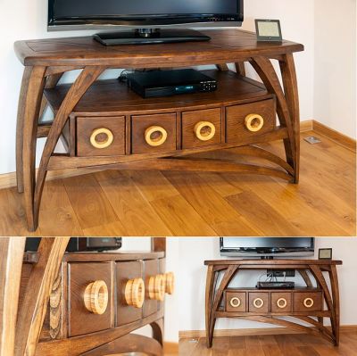 artstyczne meble stolik drewniany rtv 2074
