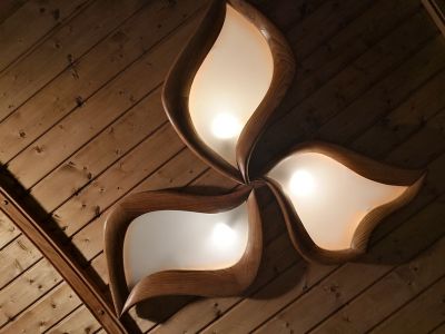 drewniana unikatowa lampa led #20892